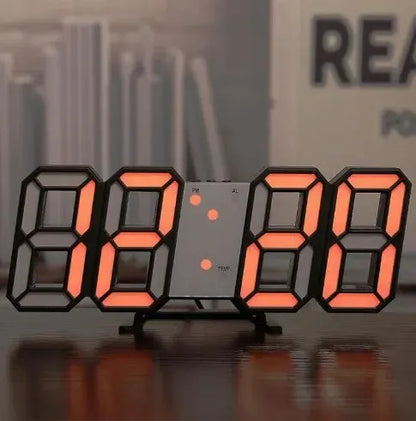 Mini reloj de pared digital LED 3D, reloj de escritorio, despertador electrónico, reloj de pared para sala de estar, temporizador de cocina DIY