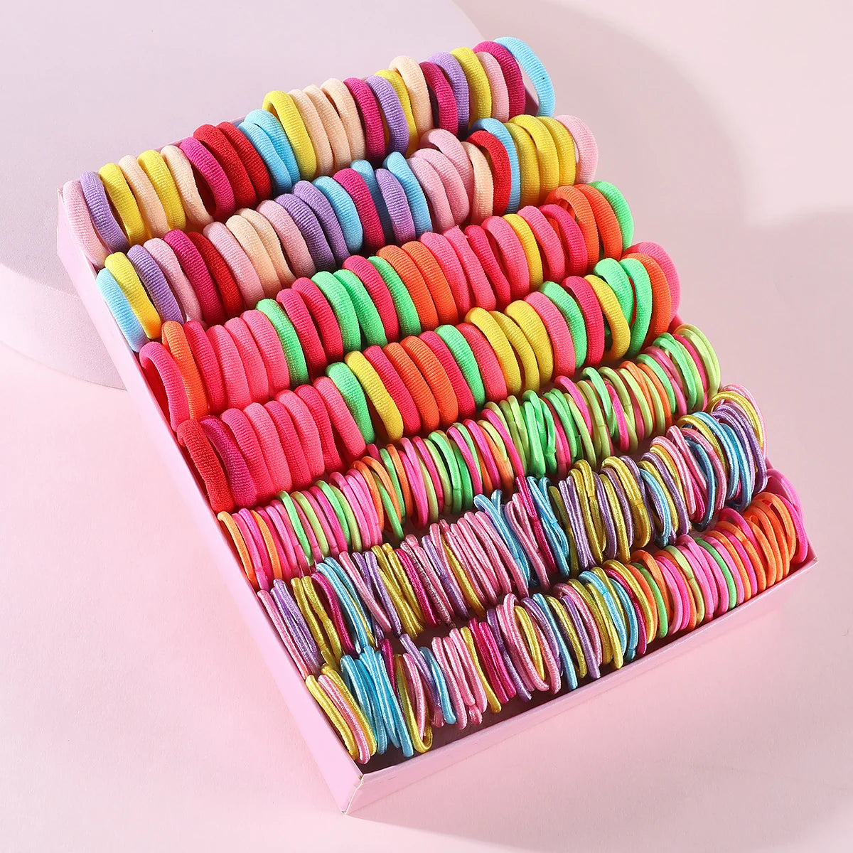 Juego de 250/300 bandas elásticas de nailon para el pelo de colores para niñas, accesorios para el cabello para niñas.