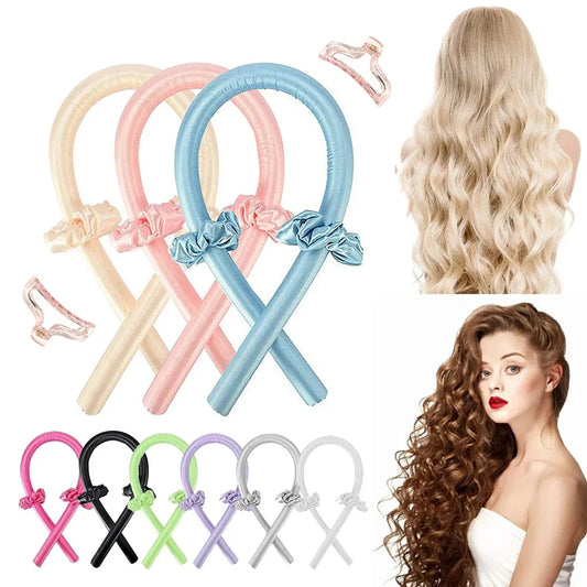 Rizador de pelo sin calor con clip, esponja de espuma EVA, rizador de ondas suaves para dormir, rizador de intestino grueso, herramientas de peinado