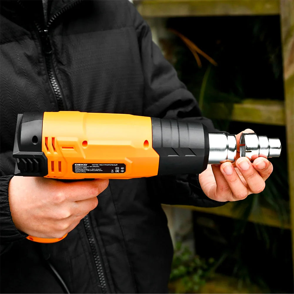DEKO DKHG06 2000W Heat Gun 2 Temperature Adjustment 3 Accessories Advanced Electric Hot Air Gun Electric Tools