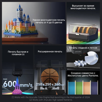 ANYCUBIC Kobra 3 Combo Multi-Color FDM 3D Printer With Max 600mm/s Printing Speed Build Size 250x250x260mm Print in 4 to 8 Color