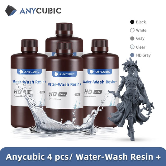 ANYCUBIC 4pcs/lot 405nm Water Washable Resin For LCD 3D Printer Liquid Photopolymer Resin 3D Printing Material