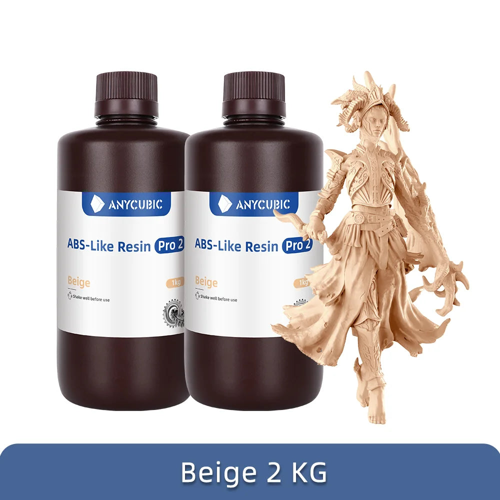 New 2 pieces/lot ANYCUBIC ABS Like+ UV Curing 405nm Standard Photopolymer Resin ABS 3D Resin High Precision for LCD