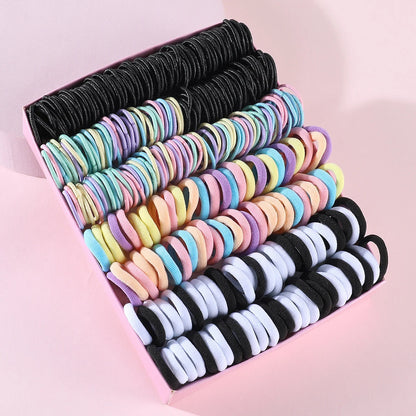 Juego de 250/300 bandas elásticas de nailon para el pelo de colores para niñas, accesorios para el cabello para niñas.