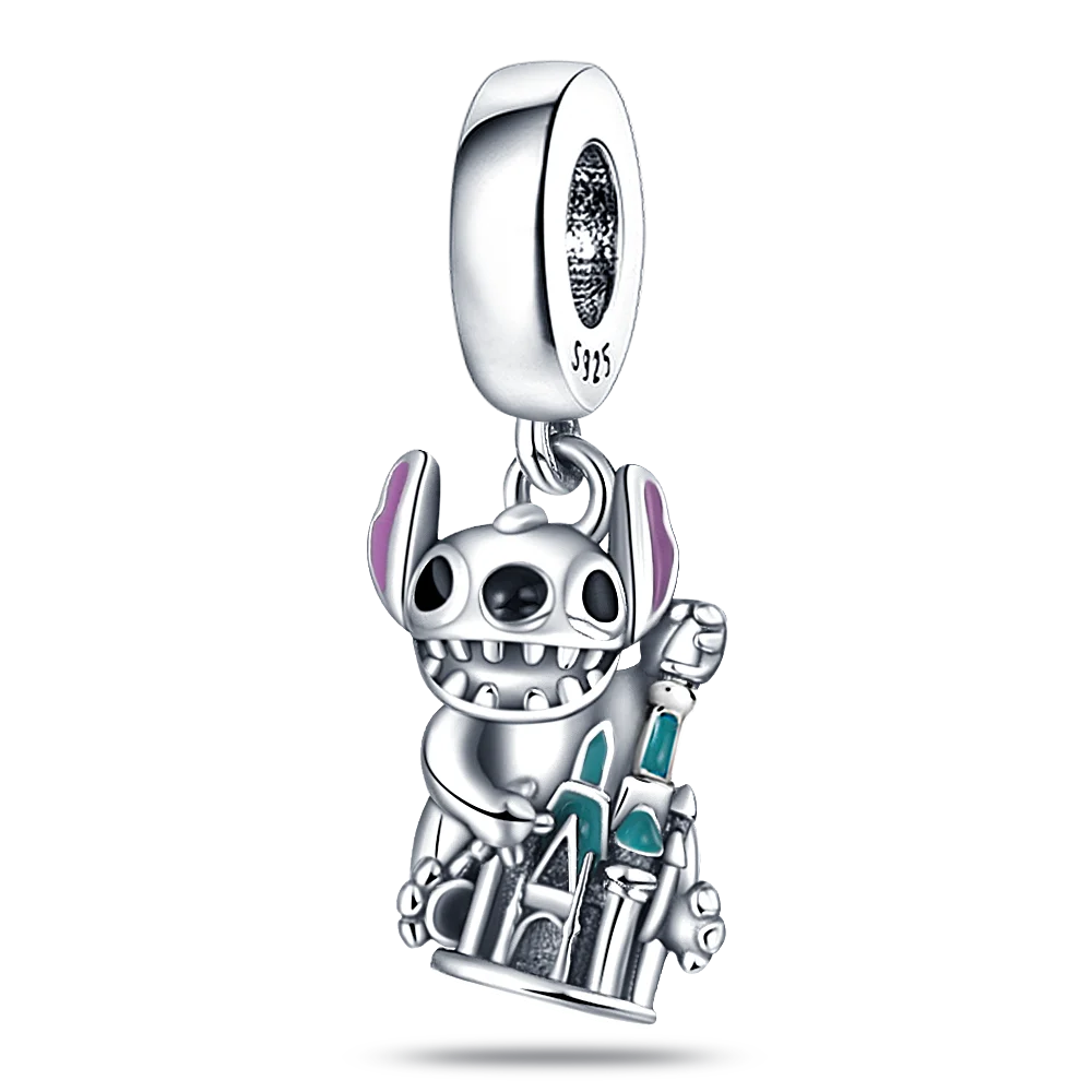 Nuevo colgante de plata de ley 925 con forma de cabeza de lobo y Dumbo para mujer, ideal para pulseras Pandora, collares y joyería fina DIY.