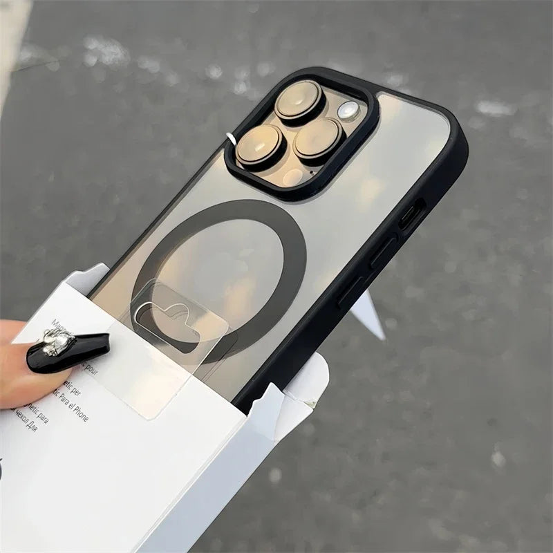 Funda transparente Magsafe de lujo para iPhone 16, 15, 14, 13, 12, 11 Pro, X, XS, XR Max, con carga inalámbrica magnética