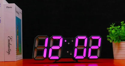 Mini reloj de pared digital LED 3D, reloj de escritorio, despertador electrónico, reloj de pared para sala de estar, temporizador de cocina DIY