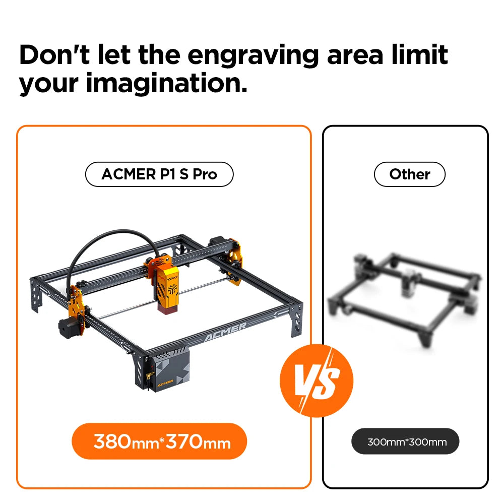 Grabadora láser ACMER P1 S pro de 6 W con aplicación wifi, máquina de corte láser de 72 W para paneles de madera acrílica, máquina de grabado para carpintería.