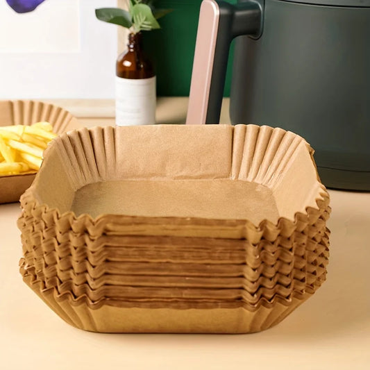 Papel especial para freidora de aire, papel de silicona absorbente de aceite, almohadilla especial para alimentos, platos de papel para el hogar, 50/100 unidades