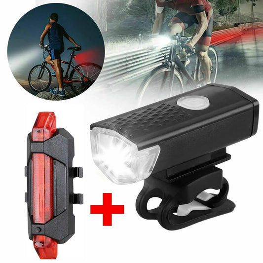 Luces delanteras para bicicleta de montaña, recargables por USB, LED, resistentes al agua, luz de advertencia de seguridad para bicicleta, accesorios de ciclismo