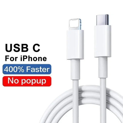 Cable de carga rápida de 30 W para Apple iPhone 14, 13, 12, 11 Pro Max, mini cable USB C rápido para X, XR, XS, 8, 7, 14 Plus, SE, accesorios para teléfono
