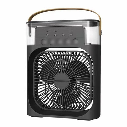 Ventilador 3 en 1, aire acondicionado pequeño para el hogar, enfriador de aire con luz LED nocturna, humidificador portátil, ventilador de ajuste de aire para oficina y hogar.