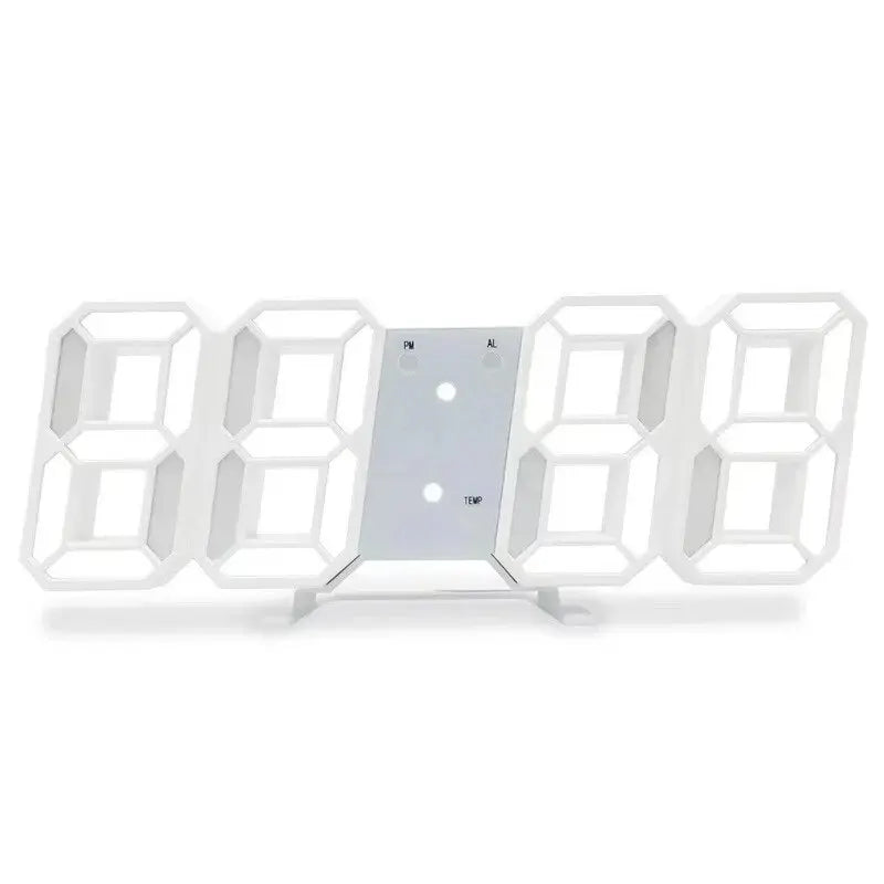 Reloj digital LED 3D luminoso de pared, multifuncional, creativo, con enchufe USB, electrónico, para decoración del hogar.