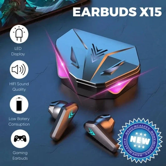 X15 TWS Drahtloser Kopfhörer Bluetooth-Kopfhörer 65 ms Niedrige Latenz Ohrhörer Esport Gaming Headset Gamer mit Mikrofon für Xiaomi iPhone