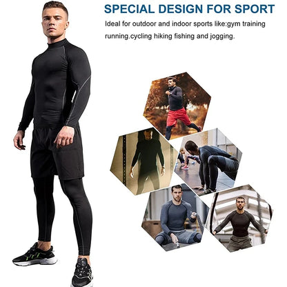 Camiseta deportiva de culturismo para hombre, camiseta de running de secado rápido, camiseta de compresión de manga larga, camiseta de gimnasio, camiseta ajustada de fitness para hombre, Rashgard