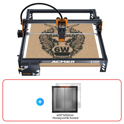 Grabadora láser ACMER P1 S pro de 6 W con aplicación wifi, máquina de corte láser de 72 W para paneles de madera acrílica, máquina de grabado para carpintería.