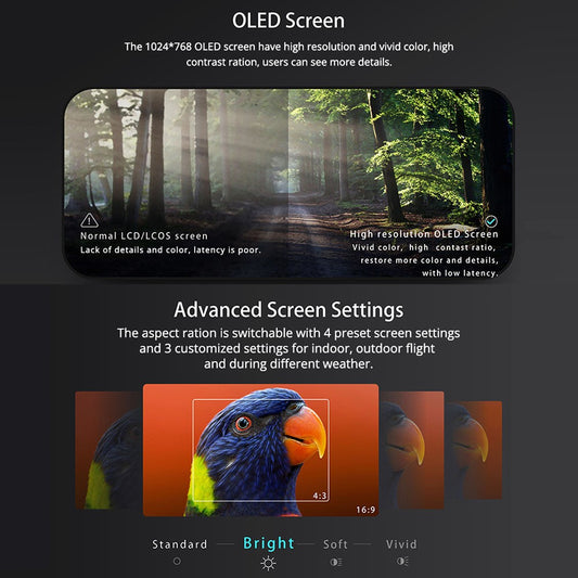 Skyzone SKY04O OLED FPV Goggle 1024x768 Resolution Steadyview Receiver 5.8GHz