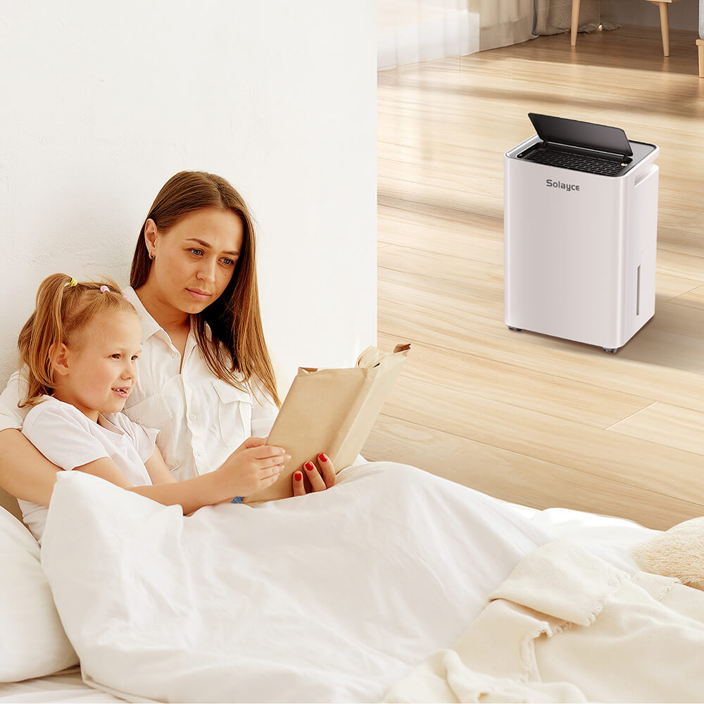 Solayce PD12R-02EE Dehumidifier 12L/24h, 3.2L Large Water Tank, Digital Humidity Display, Coverage Area 35㎡(376 sq. ft), 24H Timer, Ideal for Laundry Drying, Bedroom, Basement, Garage &amp; Kitchen