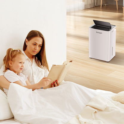 Solayce PD12R-02EE Dehumidifier 12L/24h, 3.2L Large Water Tank, Digital Humidity Display, Coverage Area 35㎡(376 sq. ft), 24H Timer, Ideal for Laundry Drying, Bedroom, Basement, Garage &amp; Kitchen