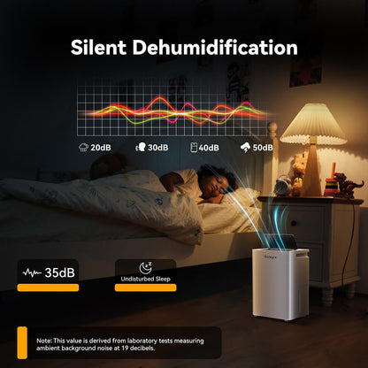 Solayce PD12R-02EE Dehumidifier 12L/24h, 3.2L Large Water Tank, Digital Humidity Display, Coverage Area 35㎡(376 sq. ft), 24H Timer, Ideal for Laundry Drying, Bedroom, Basement, Garage &amp; Kitchen