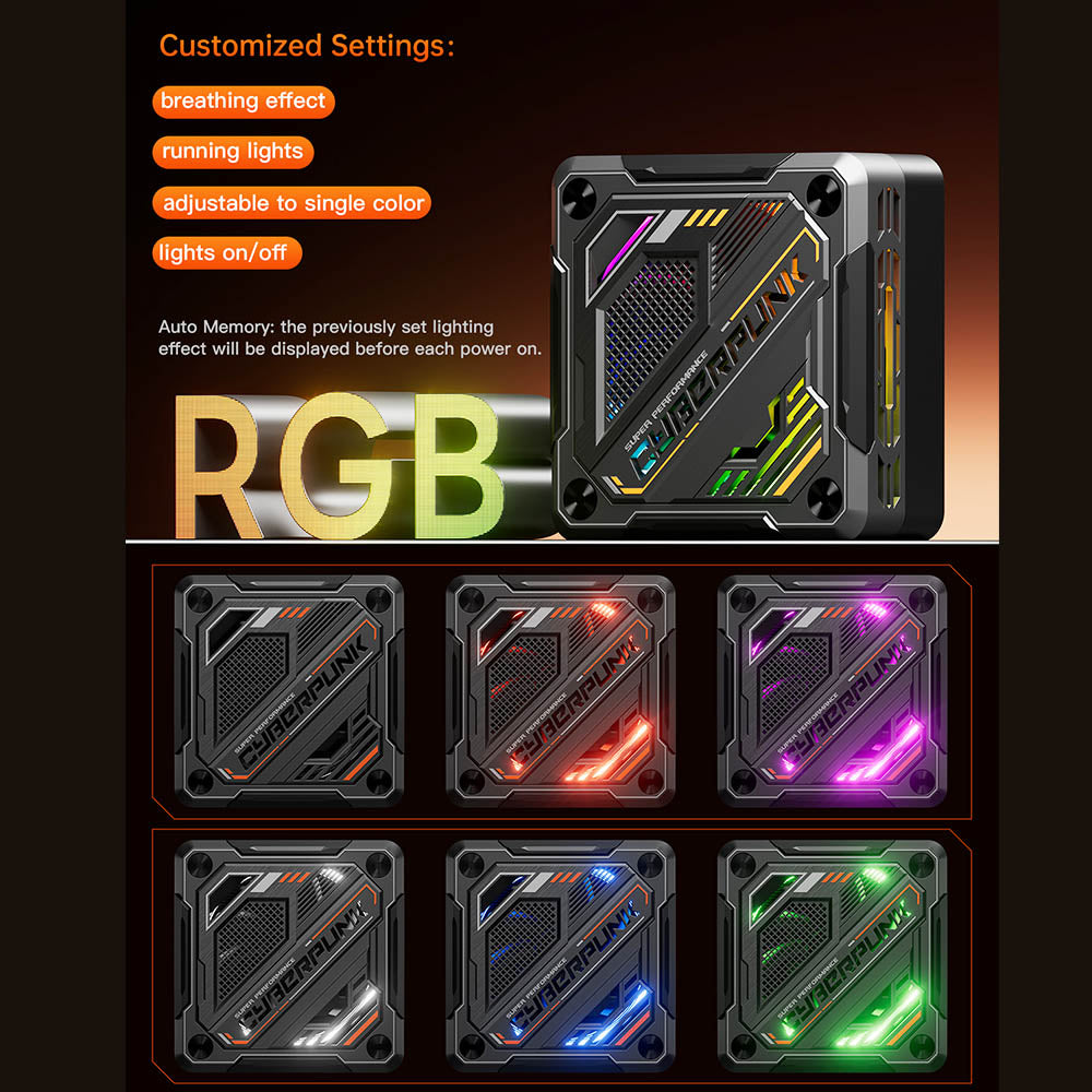 AOOSTAR GOD57 Mini PC, AMD Ryzen 7 5700U 8 Cores Up to 4.3GHz, 32GB RAM 1TB SSD, WiFi 6 Bluetooth 5.2, HDMI/DP/Type-C 4K@60Hz Triple Display, 2*USB 3.2 2*USB 2.0, 1*1000M RJ45 1*2.5G RJ45, 1*3.5mm Headphone Jack, RGB Light, 65W Charging - EU Plug