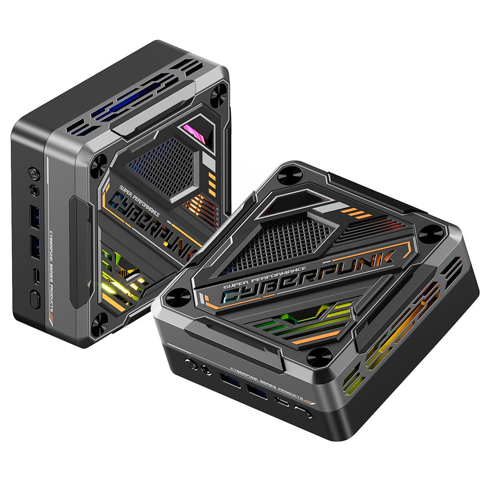 AOOSTAR MN78 Gaming Mini PC with RGB Light, AMD Ryzen 7 7840HS Octa-Core 16 Threads Up to 5.1GHz, 16GB DDR5 RAM 512GB M.2 SSD, Windows 11, WiFi6 Bluetooth5.2, HDMI USB4 DP 4K@60Hz Triple Display, USB4*1 USB3.2*2 USB2.0*2 HDMI*1 LAN*2 - Black, EU