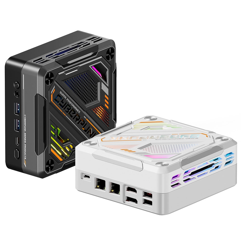 AOOSTAR MN78 Gaming Mini PC with RGB Light, AMD Ryzen 7 7840HS Octa-Core 16 Threads Up to 5.1GHz, 16GB DDR5 RAM 512GB M.2 SSD, Windows 11, WiFi6 Bluetooth5.2, HDMI USB4 DP 4K@60Hz Triple Display, USB4*1 USB3.2*2 USB2.0*2 HDMI*1 LAN*2 - Black, EU