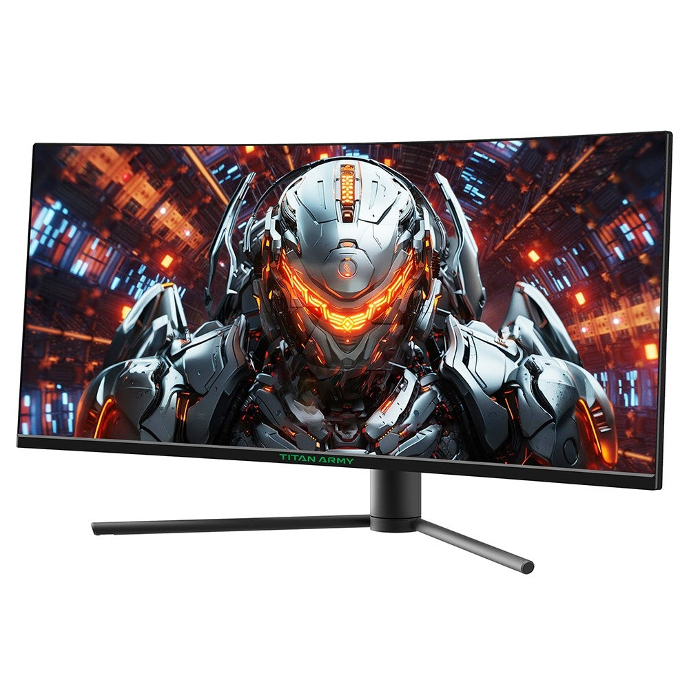 TITAN ARMY C34CHR Gaming Monitor, 34-inch 1500R 3440x1440 WQHD Curved Screen, 165Hz Refresh Rate, 1ms MPRT, Adaptive Sync, 99% sRGB, Support PIP &amp; PBP Display, E-sports Backlight, Tilt Adjustment Wall Mount, Low Blue Light