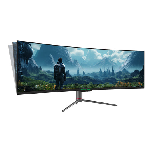 TITAN ARMY C49SHC 49-inch Gaming Monitor,  3840*1080 CSOT HVA Panel, 32:9 Oversized Curved Screen, 144Hz High Refresh Rate, Smart PIP/PBP Split Screen, Adaptive-Sync, 1*HDMI 2.0 1*DP 1.4 1*Full-Feature USB-C 1*USB-B 2*USB-A, 65W Reverse Charging