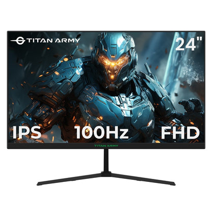 TITAN ARMY P24H2P Gaming Monitor, 24-Inch IPS Panel, 100Hz Refresh, 1920x1080 FHD Resolution, 99% sRGB, Adaptive Sync, Intelligent DCR Optimization, Low-blue Light, 1*HDMI1.4 1*VGA 1*Audio, Tilt Adjustment VESA Mount