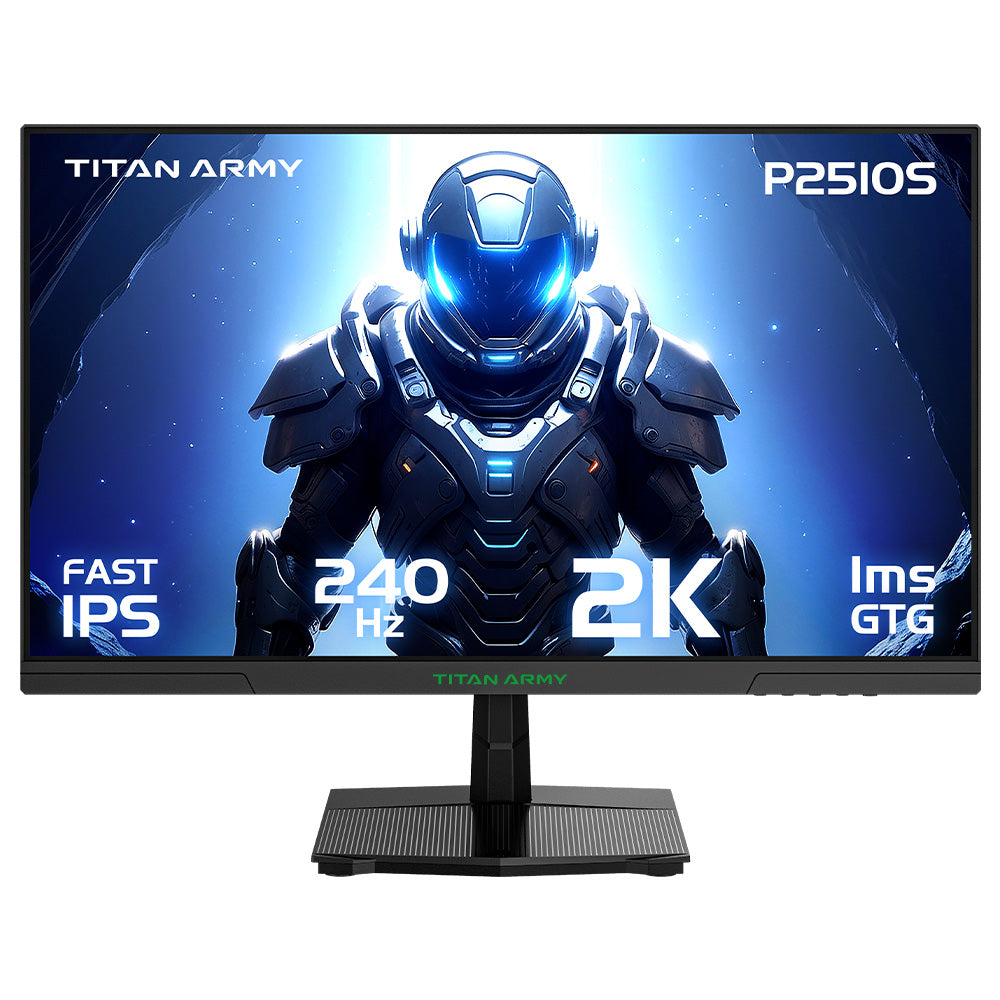 TITAN ARMY P2510S Gaming Monitor, 24.5'' 2560*1440 QHD FAST IPS Screen, 240Hz Refresh Rate, 1ms GTG, 95% DCI-P3, HDR10, Adaptive-Sync, Dynamic OD, Game Rush Mode, PIP &amp; PBP Display, Versatile Picture Modes, Low Blue Light, VESA Wall Mounting