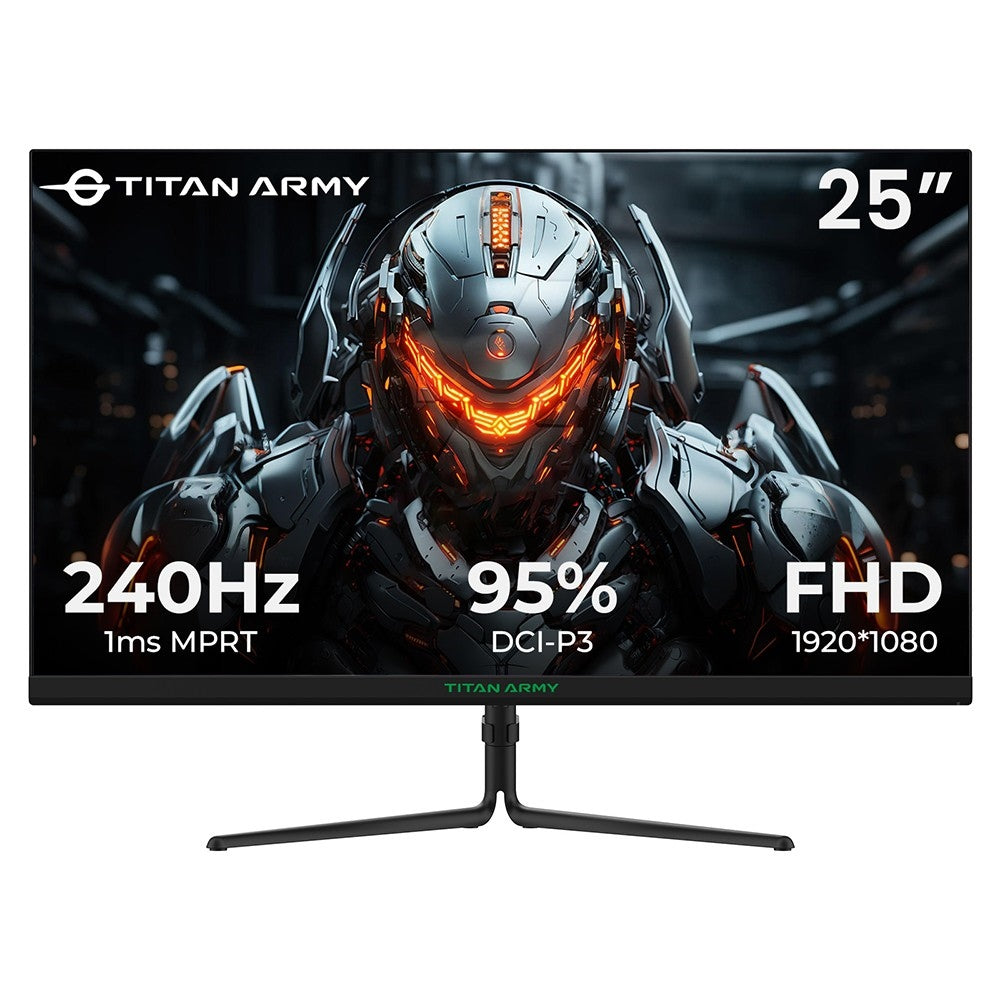 TITAN ARMY P25A2H Gaming Monitor, 25-inch 1920x1080 FHD Screen, 240Hz Refresh Rate, 1ms MPRT, Adaptive Sync, 178° Viewing Angle, 95% DCI-P3 Color Gamut, Support FPS/RTS Game Mode, PIP &amp; PBP Display, Low Blue Light, Wall Mount