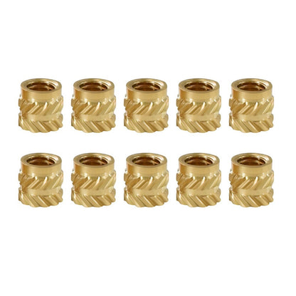 TWO TREES 10pcs M3 Mellow Brass Hot Melt Insert Nuts, SL-Type Double Twill Knurled Nuts