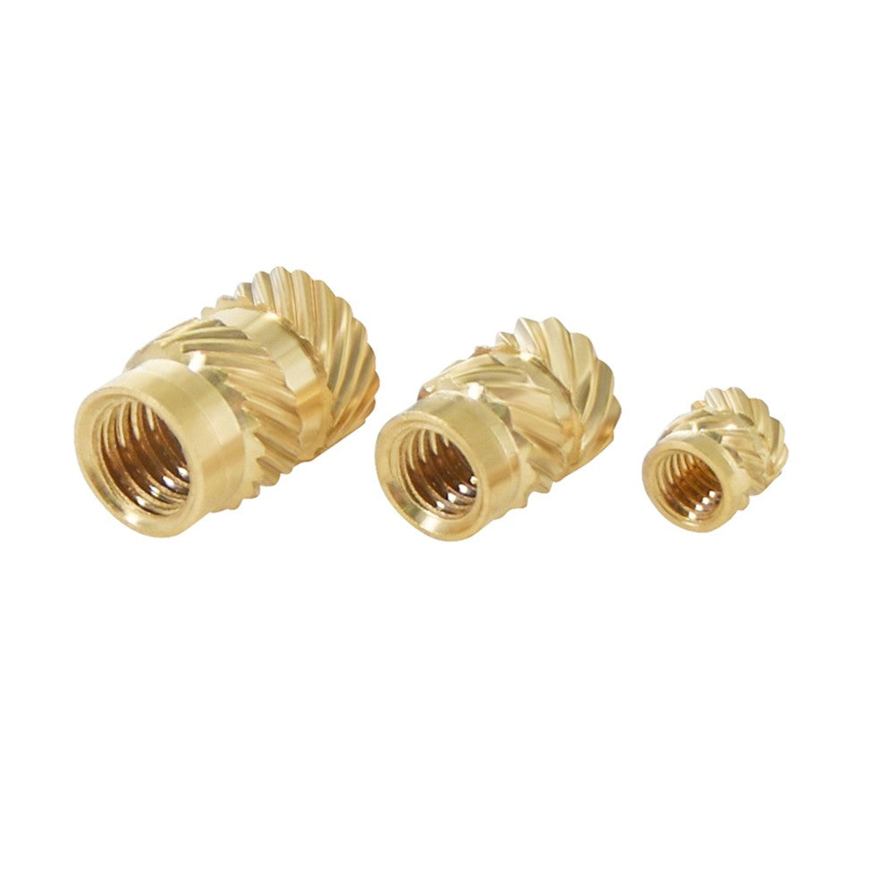 TWO TREES 10pcs M4 Mellow Brass Hot Melt Insert Nuts, SL-Type Double Twill Knurled Nuts