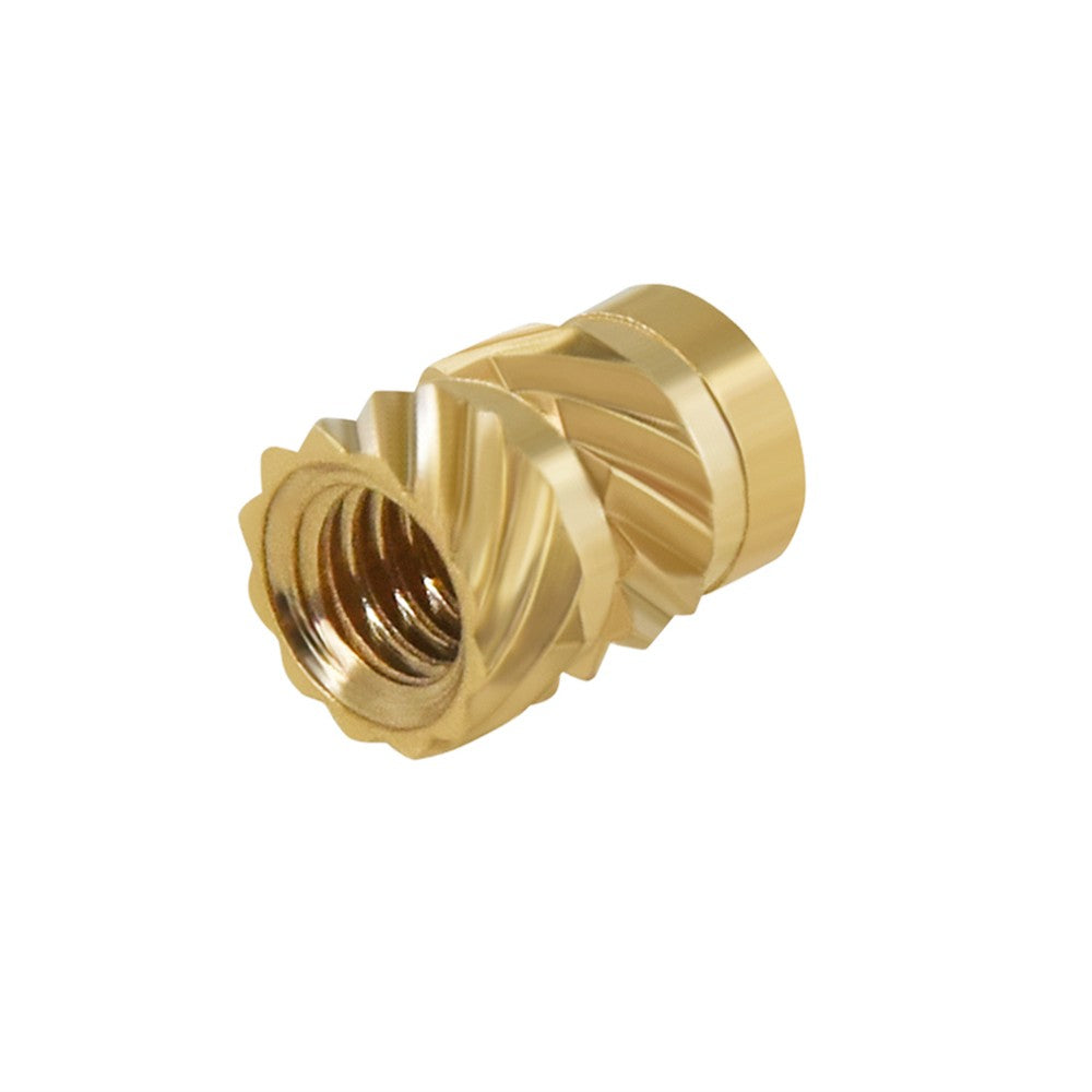 TWO TREES 10pcs M4 Mellow Brass Hot Melt Insert Nuts, SL-Type Double Twill Knurled Nuts