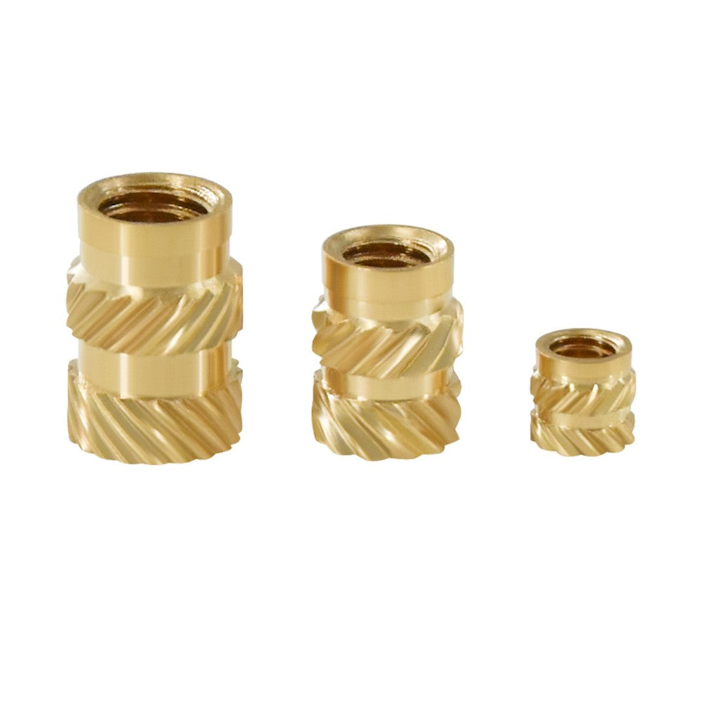 TWO TREES 10pcs M4 Mellow Brass Hot Melt Insert Nuts, SL-Type Double Twill Knurled Nuts