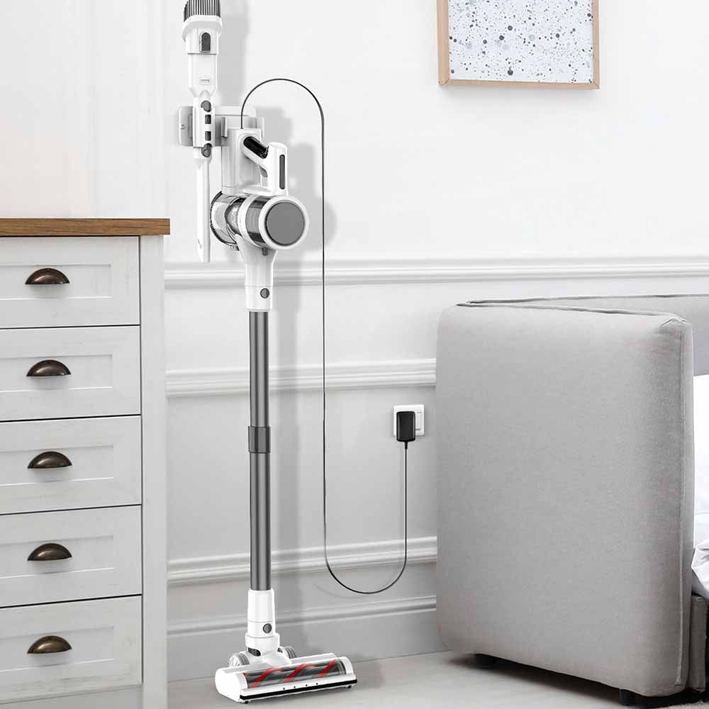 Teendow P11 Pro Cordless Vacuum Cleaner, 126,000Pa Powerful Suction, 30min Runtime, 2200mAh Battery, 450ML Dust Capacity, Quiet Operation ≤75dB, Ideal for Pet Hair &amp; Home Cleaning, White