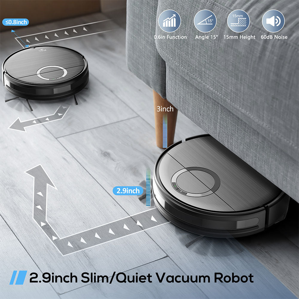 Teendow T7S Robot Vacuum Cleaner and Mop, 2000Pa Powerful Suction, 230ml Water Tank, Smart App &amp; Voice Control, 100min Runtime, Self-Charging, 4 Cleaning Modes, Obstacle Avoidance, Ideal for Pet Owners