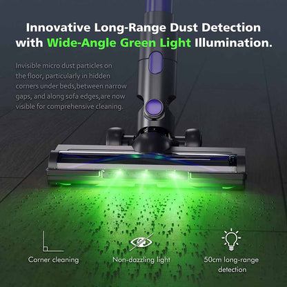 Teendow V07 Cordless Vacuum Cleaner, 12KPa Powerful Suction, 30min Runtime, 2200mAh Battery, 0.9L Dust Cup, 5-Stage Filtration, Wall-Mounted Design for Hard Floors &amp; Carpets