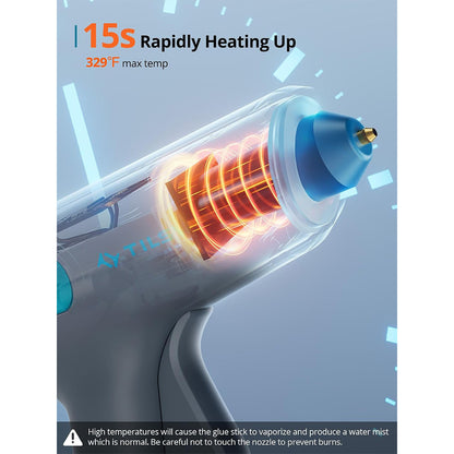 Tilswall W104 4V Cordless Hot Glue Gun, 15s Fast Preheating, 2200mAh USB-C Rechargeable, Smart Power-off