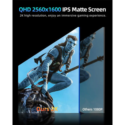 UPERFECT K118 18'' Portable Gaming Monitor, 144Hz Refresh Rate, 2560x1600 IPS Screen, 1000:1 Contrast Ratio, FreeSync, HDR, 100% DCI-P3, Built-in Speaker, 9ms Response Time, Low Blue Light, VESA Mountable, 1*Mini HDMI,1*Type-C, 1*Audio Jack - EU Plug