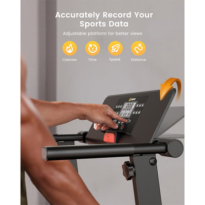 UREVO URTM006 Foldable Mini Treadmill, Max Speed 1-10km/h, Walking Area 105*40cm, Max Load 100kg, 12 Built-in HIIT Programs