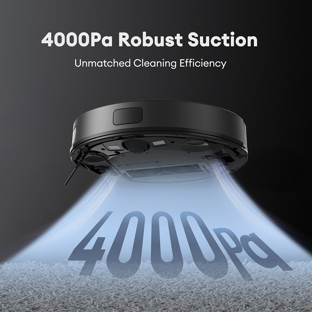 Ultenic D10 Robot Vacuum Cleaner, 15min LiDAR Quick Map, 4000Pa Suction, 120min Runtime, Carpet Auto-Boost, No-Go Zone, Time Scheduled, Siri/Alexa/APP Remote Control, for Hardwood, Tiles, Carpet, etc.