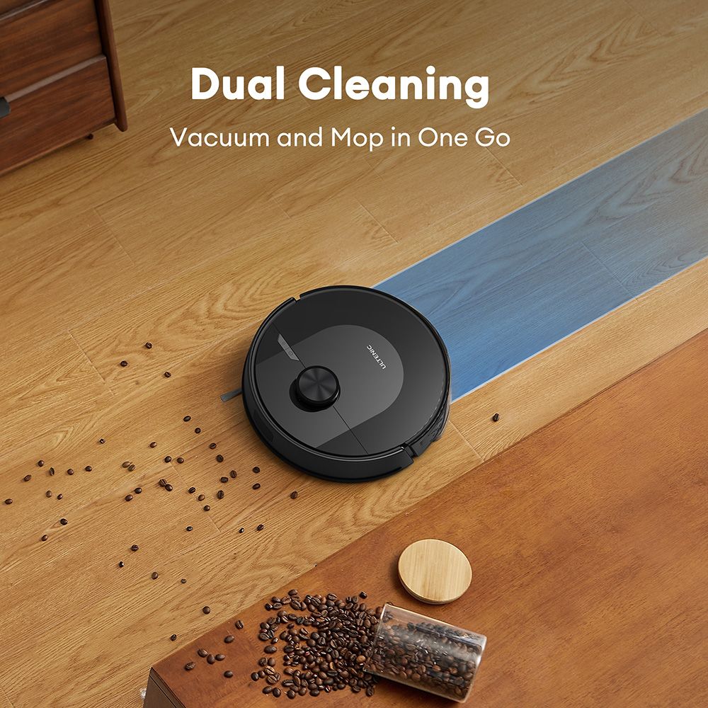 Ultenic D10 Robot Vacuum Cleaner, 15min LiDAR Quick Map, 4000Pa Suction, 120min Runtime, Carpet Auto-Boost, No-Go Zone, Time Scheduled, Siri/Alexa/APP Remote Control, for Hardwood, Tiles, Carpet, etc.