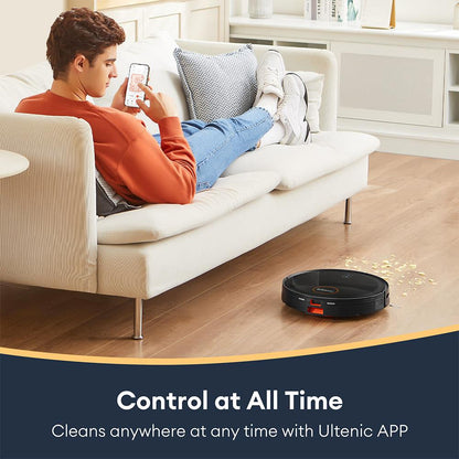 Ultenic D6S Robot Vacuum Cleaner Gyroscopic Navigation, 3-in-1 Sweep Vacuum Mop, 3000 Suction, 4 Cleaning Modes, 2600mAh Battery, 120min Runtime