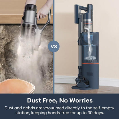 Ultenic FS1 Cordless Vacuum Cleaner with Auto-Empty Station, 30KPa Suction, 450W Motor, 4 Speed Modes, 5-Layer Filtration, Up to 60 Mins Runtime, Removable Battery, Touchscreen