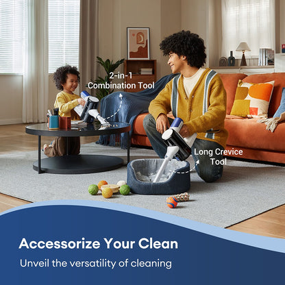 Ultenic U10 Ultra Cordless Vacuum Cleaner, 40kPa Suction, 450W Digital Motor, Self-standing, Telescopic Tube, 40min Runtime, Built-in Flashlight, 180° Swivel, 1L Dustbin