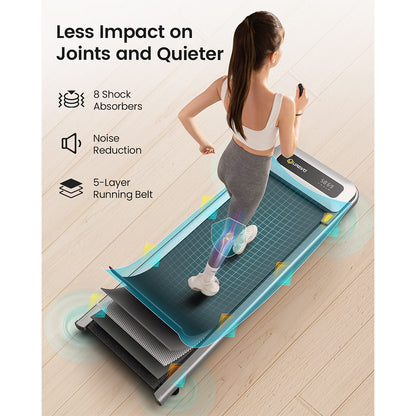 UREVO U1 Under Desk Walking Treadmill, 42x125cm Running Area, 2.25HP Motor, Max Load 120kg, LED Display, for Home