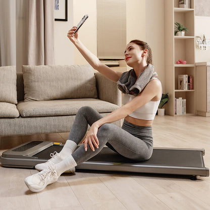 UREVO U1 Under Desk Walking Treadmill, 42x125cm Running Area, 2.25HP Motor, Max Load 120kg, LED Display, for Home