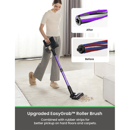 Vactidy V8 Pro Cordless Vacuum Cleaner, 25kPa Powerful Suction, Cyclonic Filtration System, 500ml Dust Cup, LED Touch Display, 180° Rotatable Brush Head, 35min Runtime, Self-Standing Design